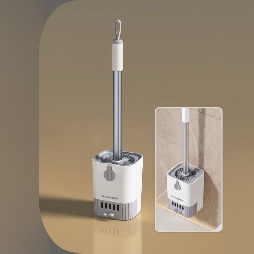 BRISTLEPRO - Brosse de Toilette à Long Manche & Support, Outil de Nettoyage Essentiel