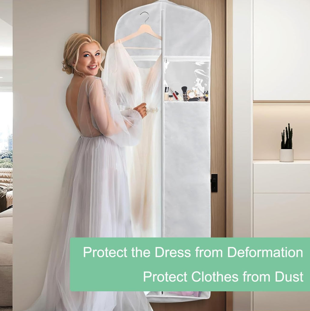 Ensemble de rangement pour robe de mariée pleine longueur – Housse de robe de mariée résistante à la poussière