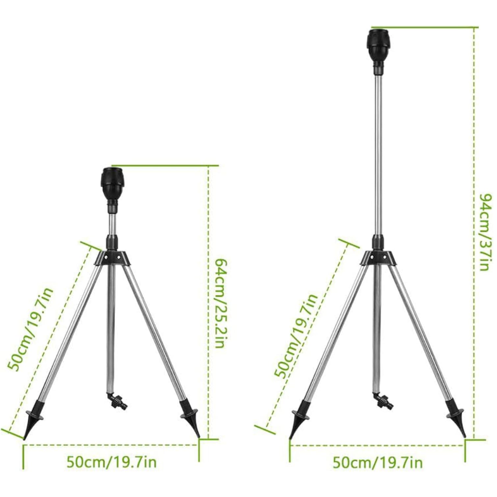Arroseur de jardin avec trépied télescopique rotatif à 360 degrés