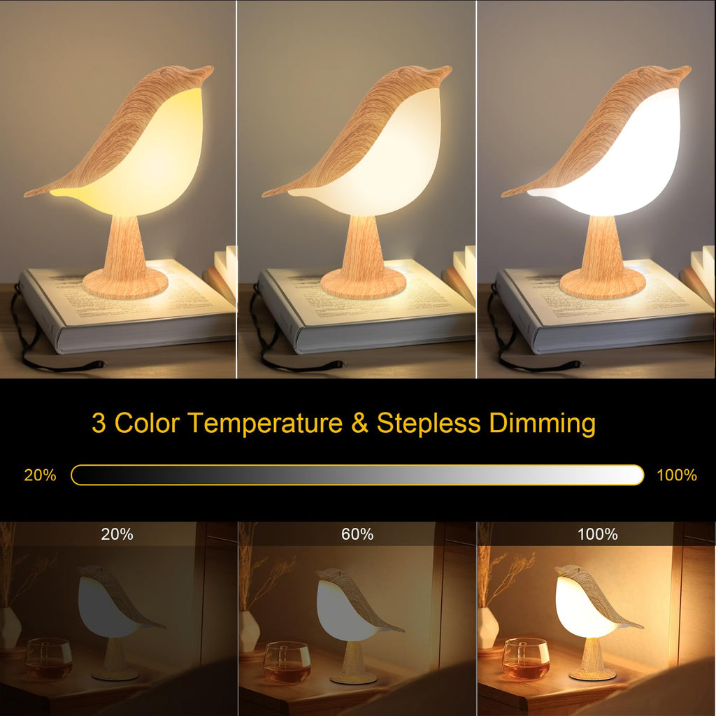 Vquand 2er-Pack Lampe de bureau pour enfants – Lampe de nuit rechargeable avec capteur tactile & 3 modes de couleur