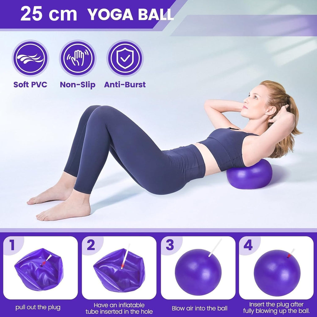 Ensemble de Pilates de 9 pièces pour un usage domestique avec un anneau, un ballon, des bandes et des chaussettes antidérapantes