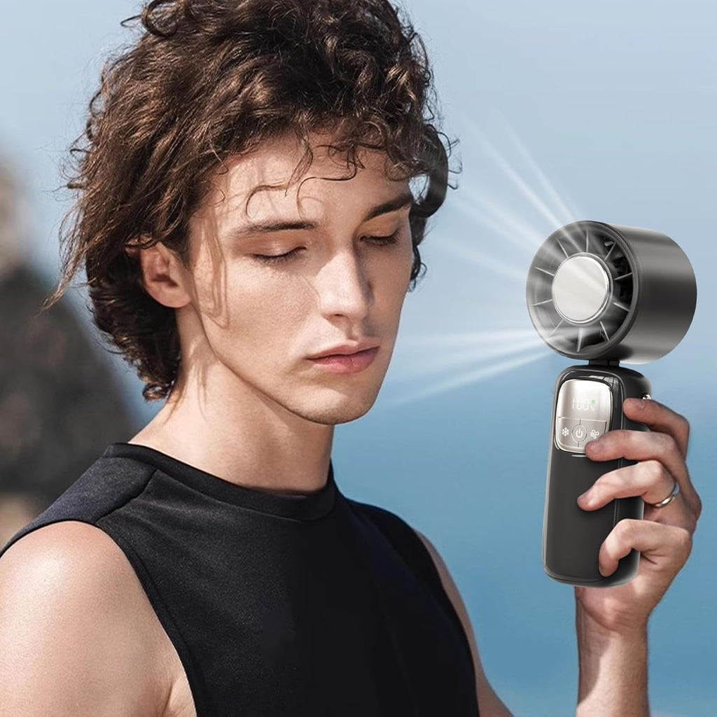 Ventilateur portable pliable à main avec affichage LED 100 vitesses