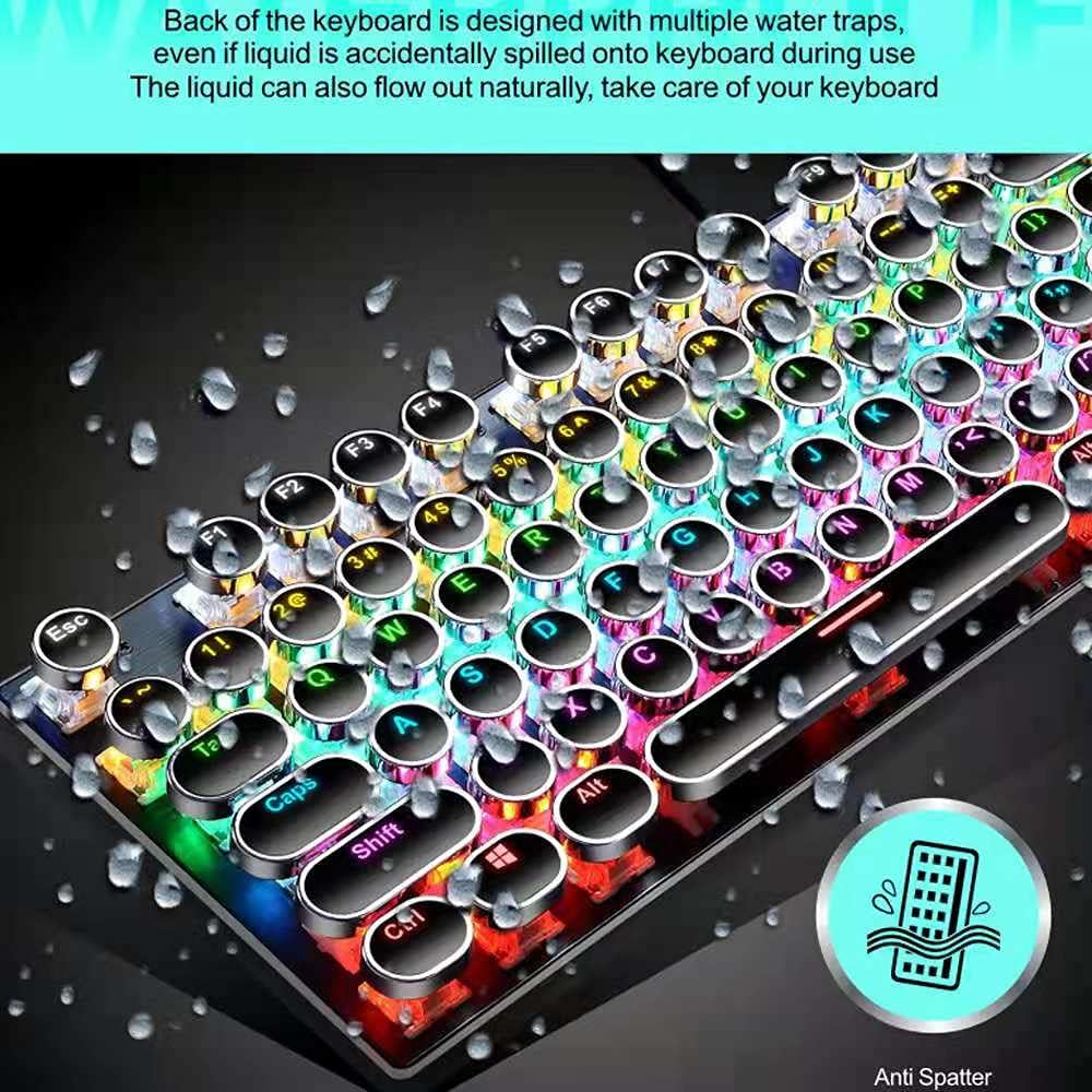 Clavier mécanique de jeu 87 touches avec rétroéclairage RGB et interrupteurs bleus