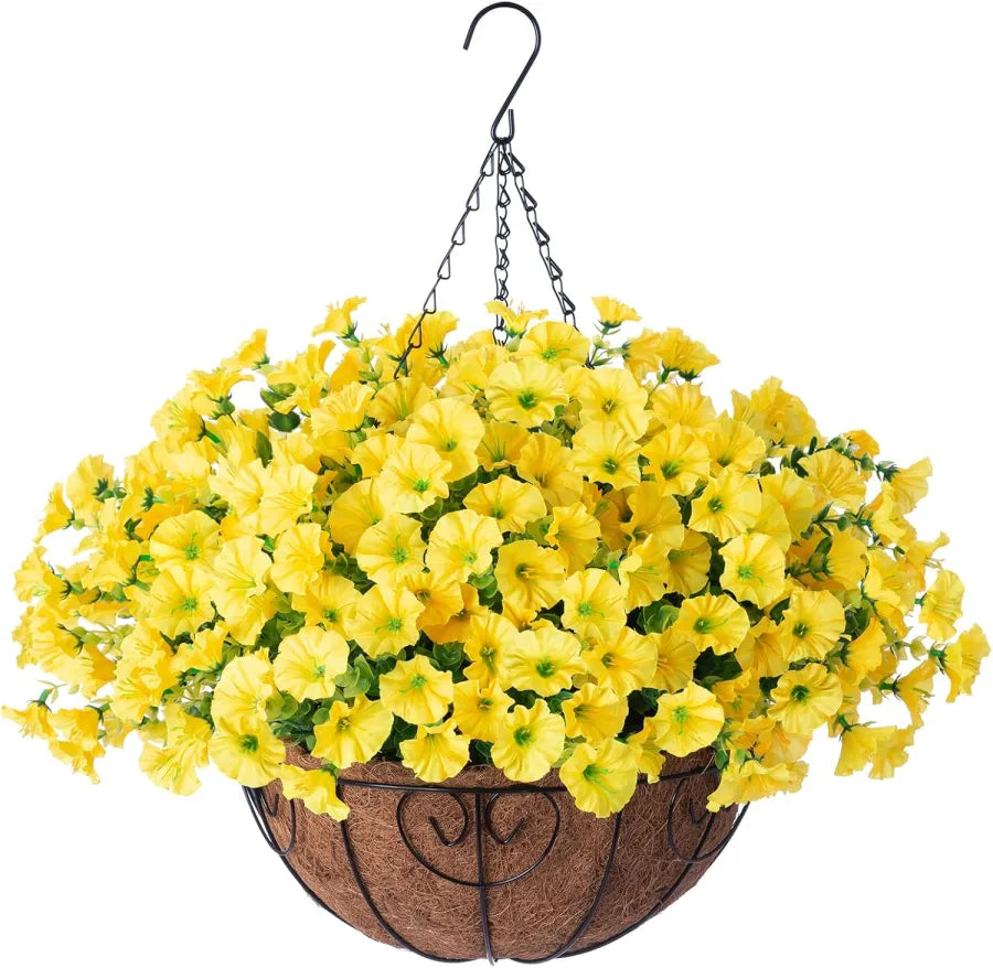 FloraVista - Plantes suspendues artificielles vivantes et panier de fleurs