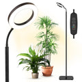 Skanto | Lumière de croissance pour plantes d'intérieur Spectre Complet, Lampe de croissance LED de 20W avec pied réglable en hauteur, Minuteur interrupteur 3/9/12H, 10 niveaux de luminosité dimmables pour petites et grandes plantes, Rond