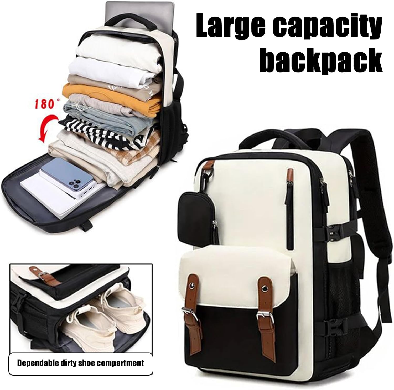 Sac à dos de voyage à grande capacité, imperméable et extensible – Elorio