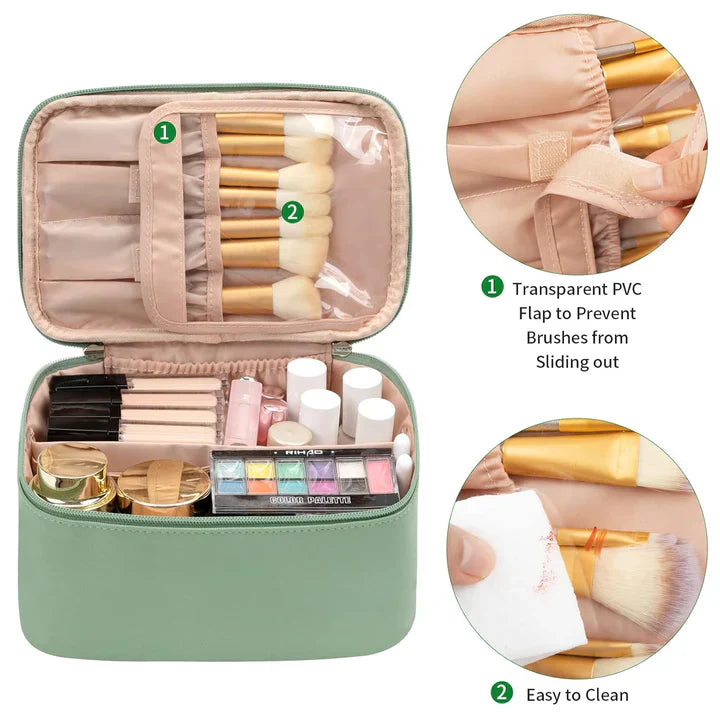 Skanto | Organisateur de maquillage pratique pour les voyages | Avec compartiments et séparateurs