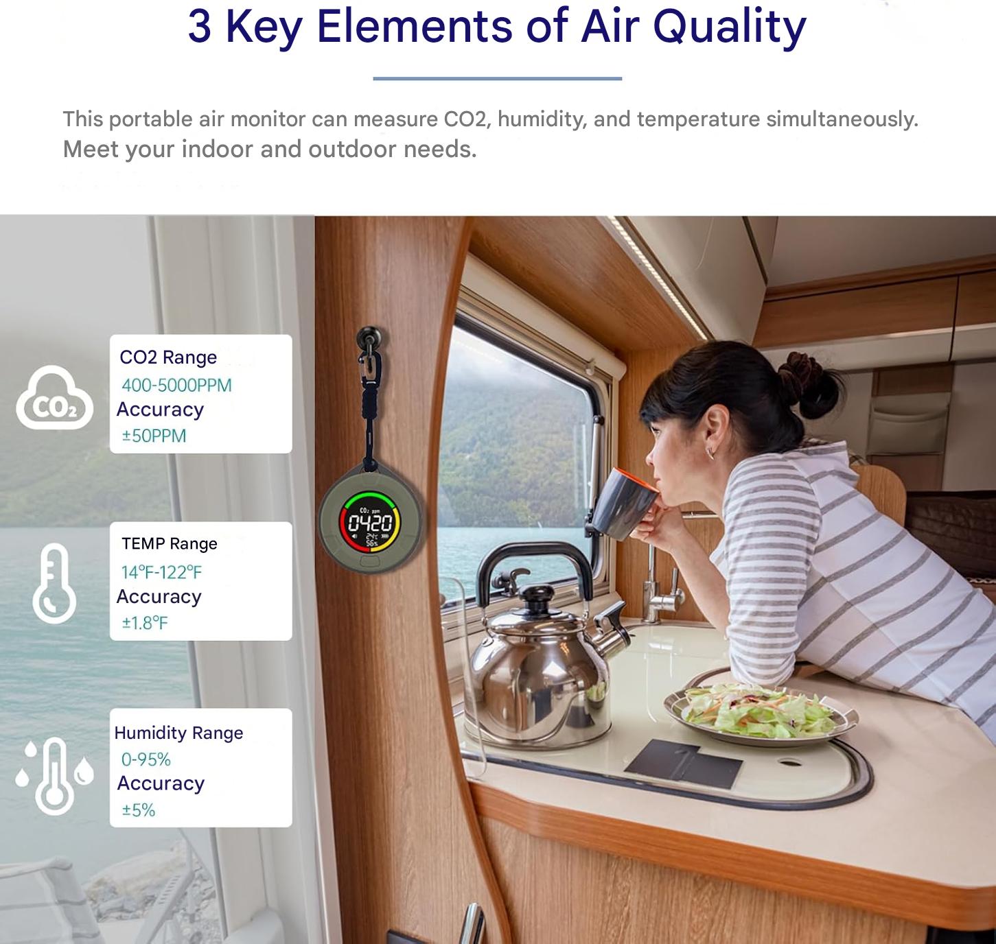 Détecteur portable de CO2 – Aervent