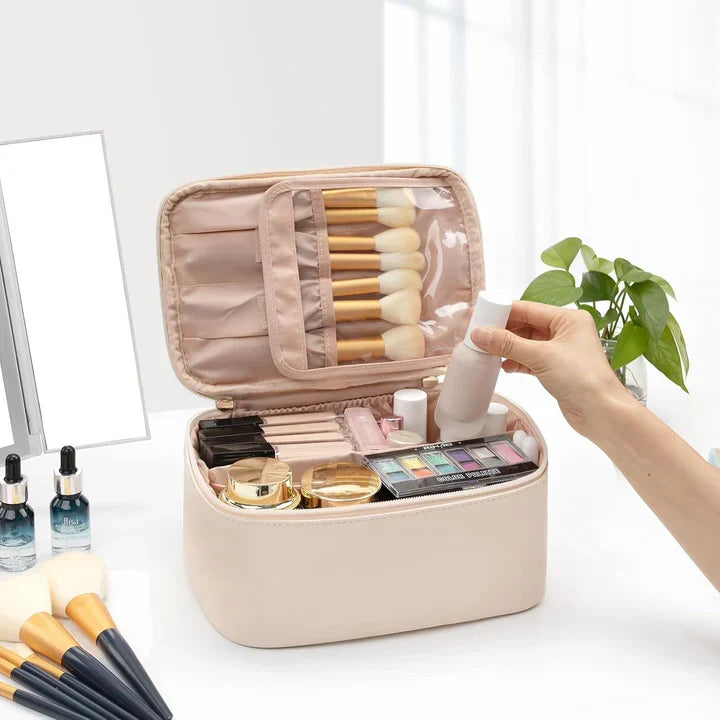 Organisateur de maquillage pratique pour les voyages | Avec compartiments et cloisons