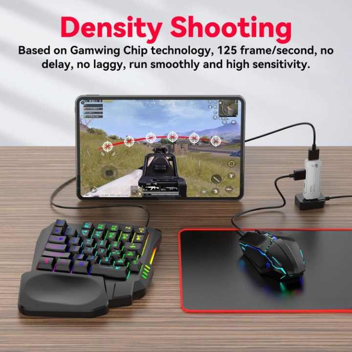 Clavier de jeu RGB et ensemble de souris - ensemble d'adaptateurs de contrôleur ergonomique - Zyvorn