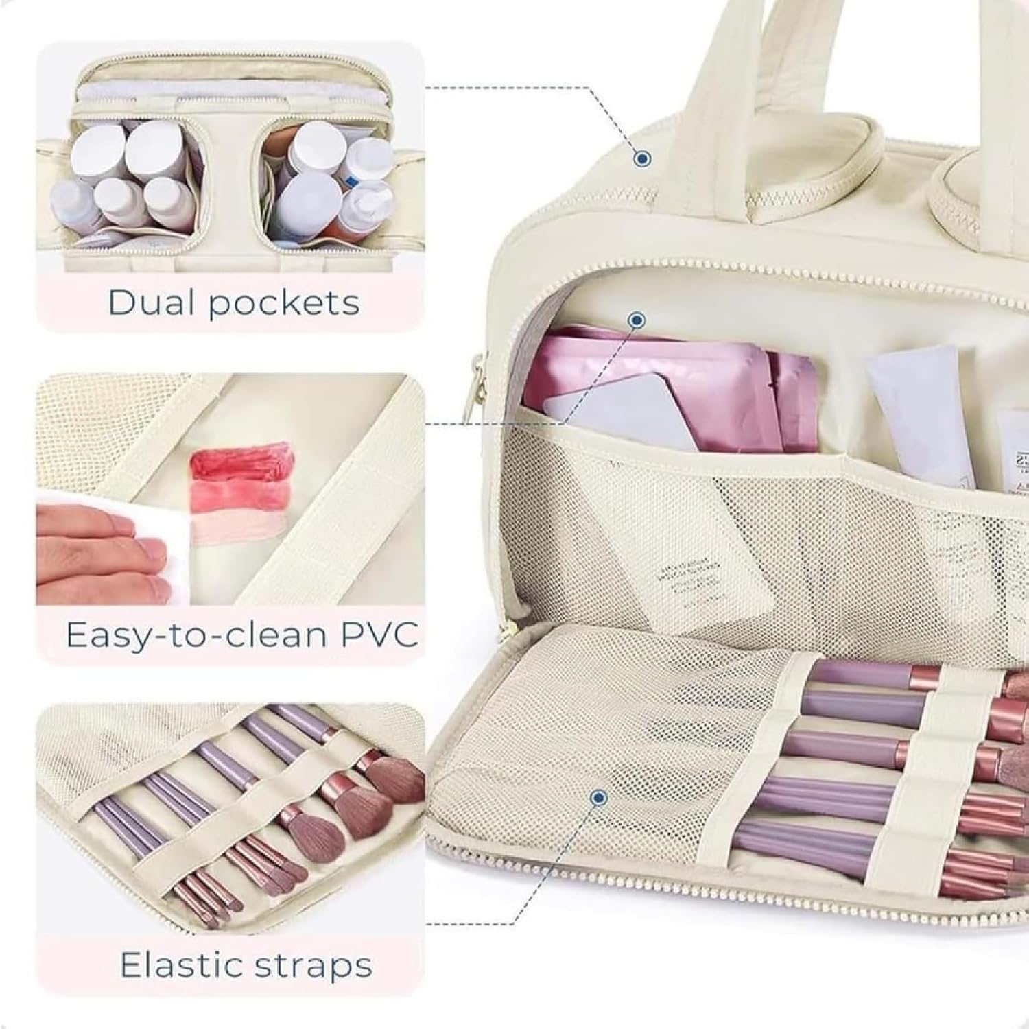 Trousse de maquillage de voyage – Grand sac imperméable pour cosmétiques et organisateur de maquillage (4-en-1) – Selvane