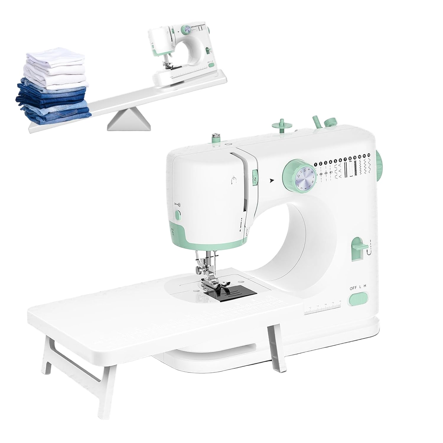 Machine à coudre portable avec 12 points et table de travail – StitchPro