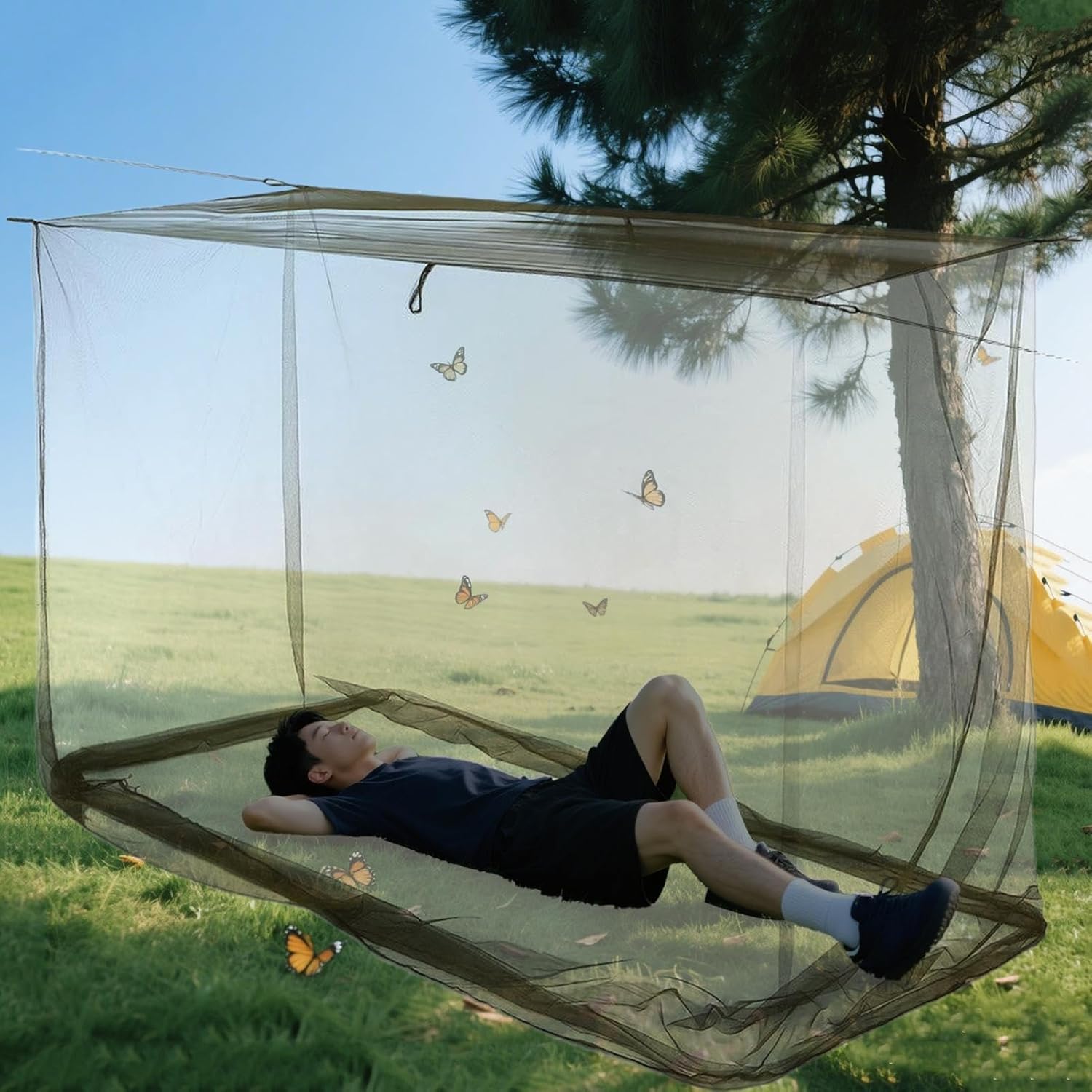 Toit rectangulaire extérieur avec filet anti-insectes – Ventora