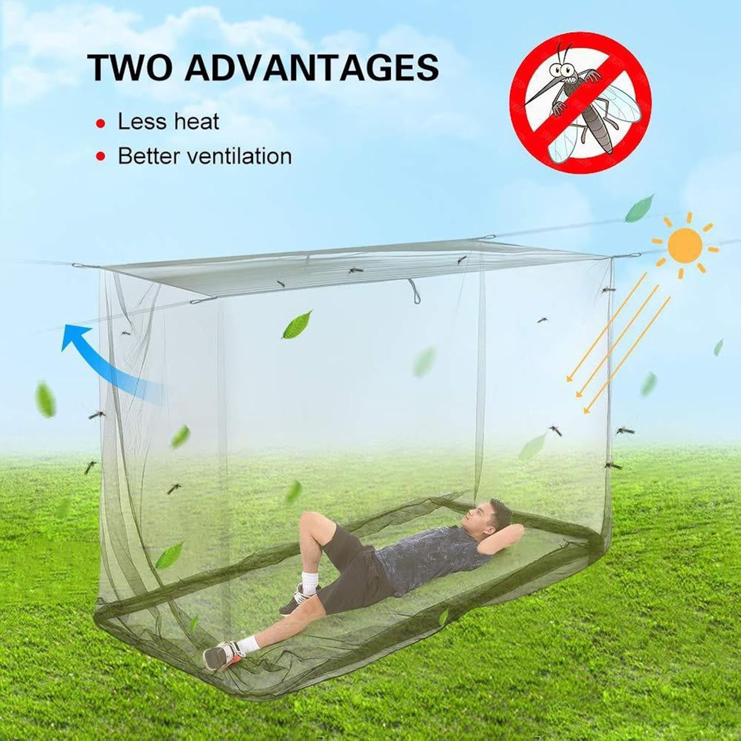 Toit rectangulaire extérieur avec filet anti-insectes – Ventora