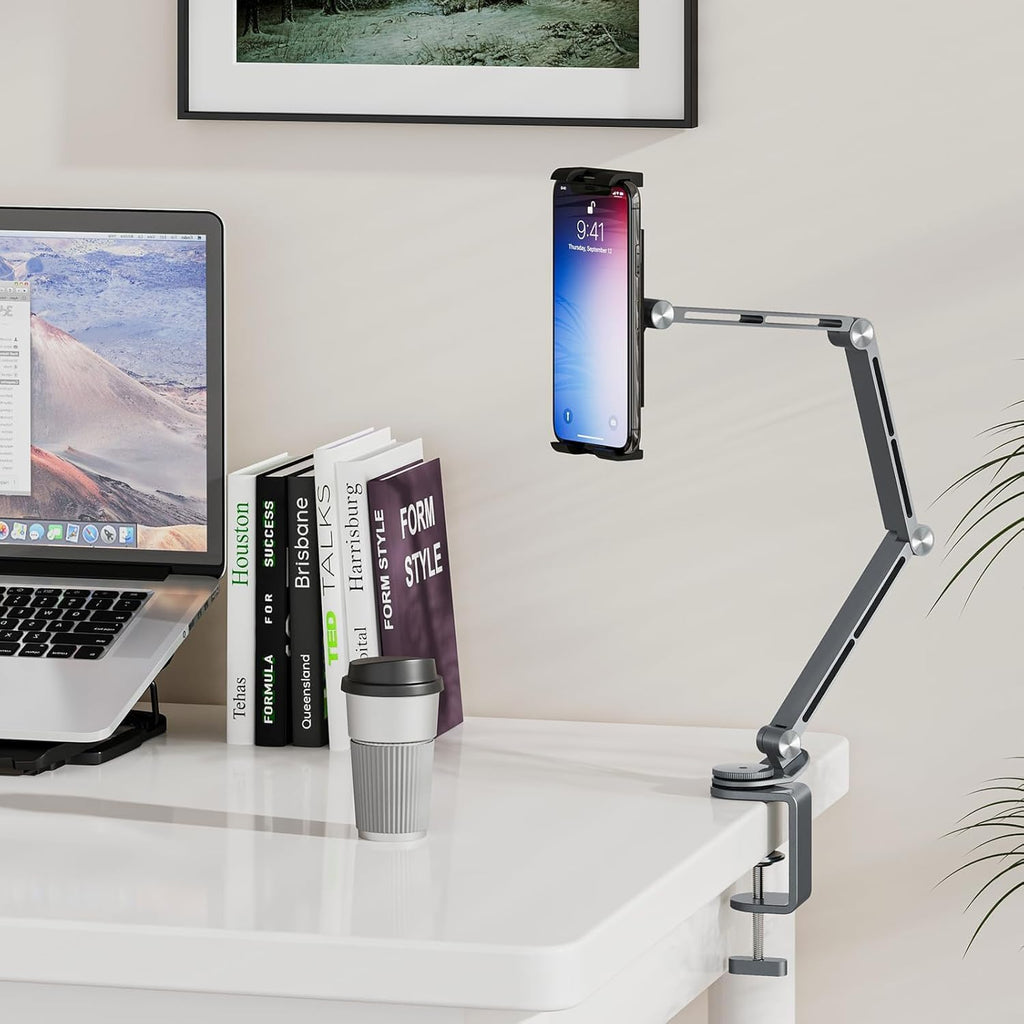 Support réglable en aluminium pour tablette avec rotation à 360° – Movaro