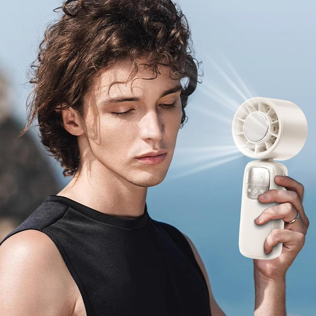 Ventilateur portable pliable à main avec affichage LED 100 vitesses
