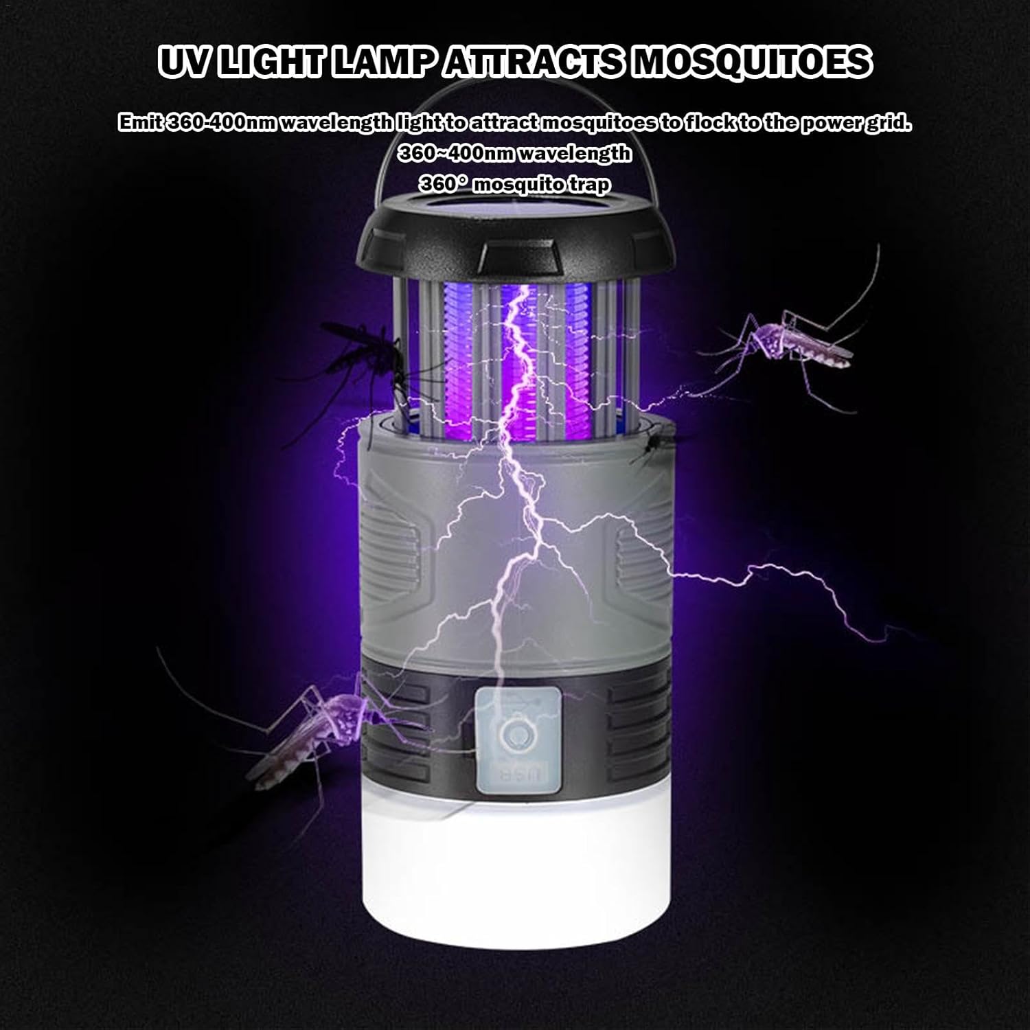 Lampe UV avec piège à mouches alimentée par énergie solaire – Zynora