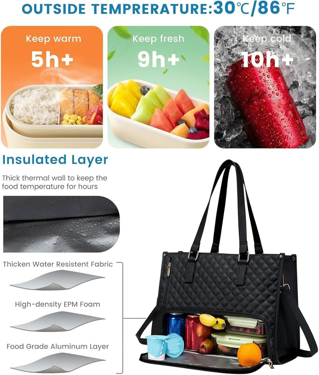 Sac isotherme 2-en-1 pour le déjeuner et l'ordinateur portable pour le travail et les voyages