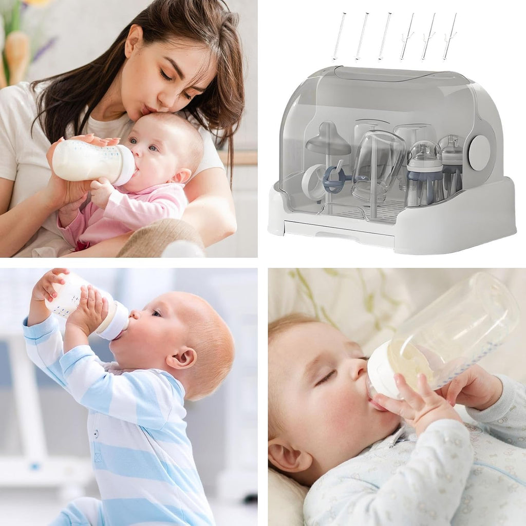 Sèche-biberons pour enfants et boîte de rangement avec couvercle – Orvian