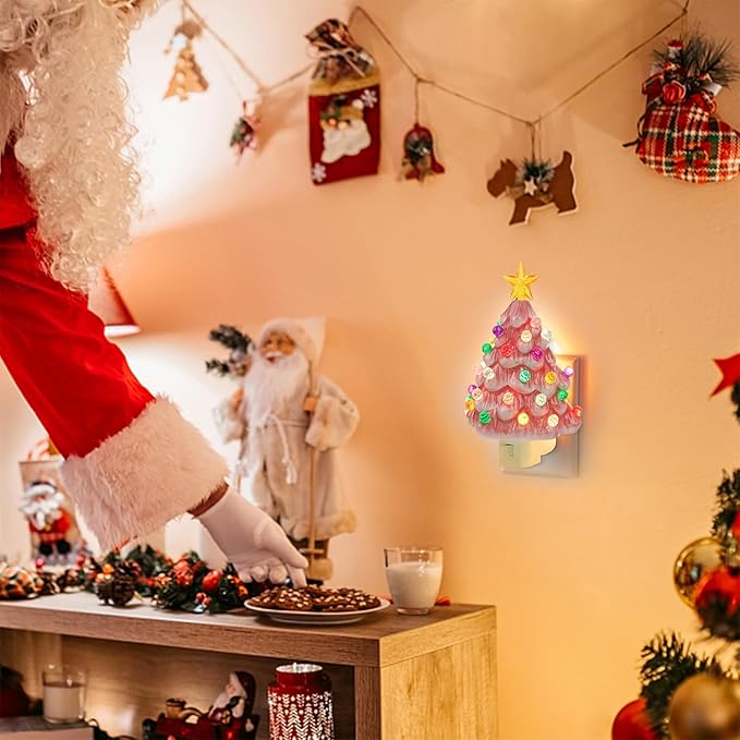 TreeLight - Lampe de nuit en céramique en forme de sapin de Noël à brancher
