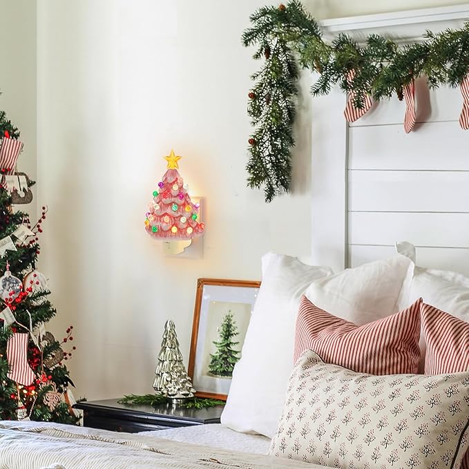 TreeLight - Lampe de nuit en céramique en forme de sapin de Noël à brancher