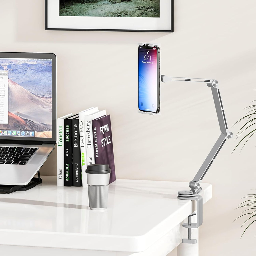 Support réglable en aluminium pour tablette avec rotation à 360° – Movaro