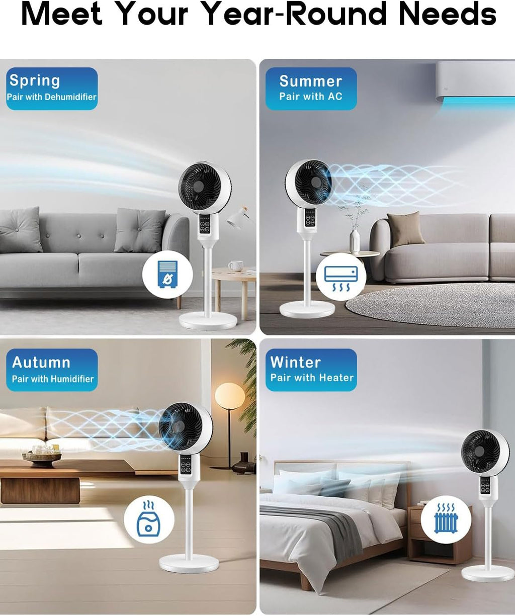 Ventilateur sur pied réglable avec oscillation 3D – Aerion