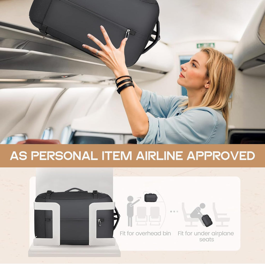 Sac à dos de voyage étanche extensible de 40L avec port USB et compartiment pour ordinateur portable de 17" – AirVoyage