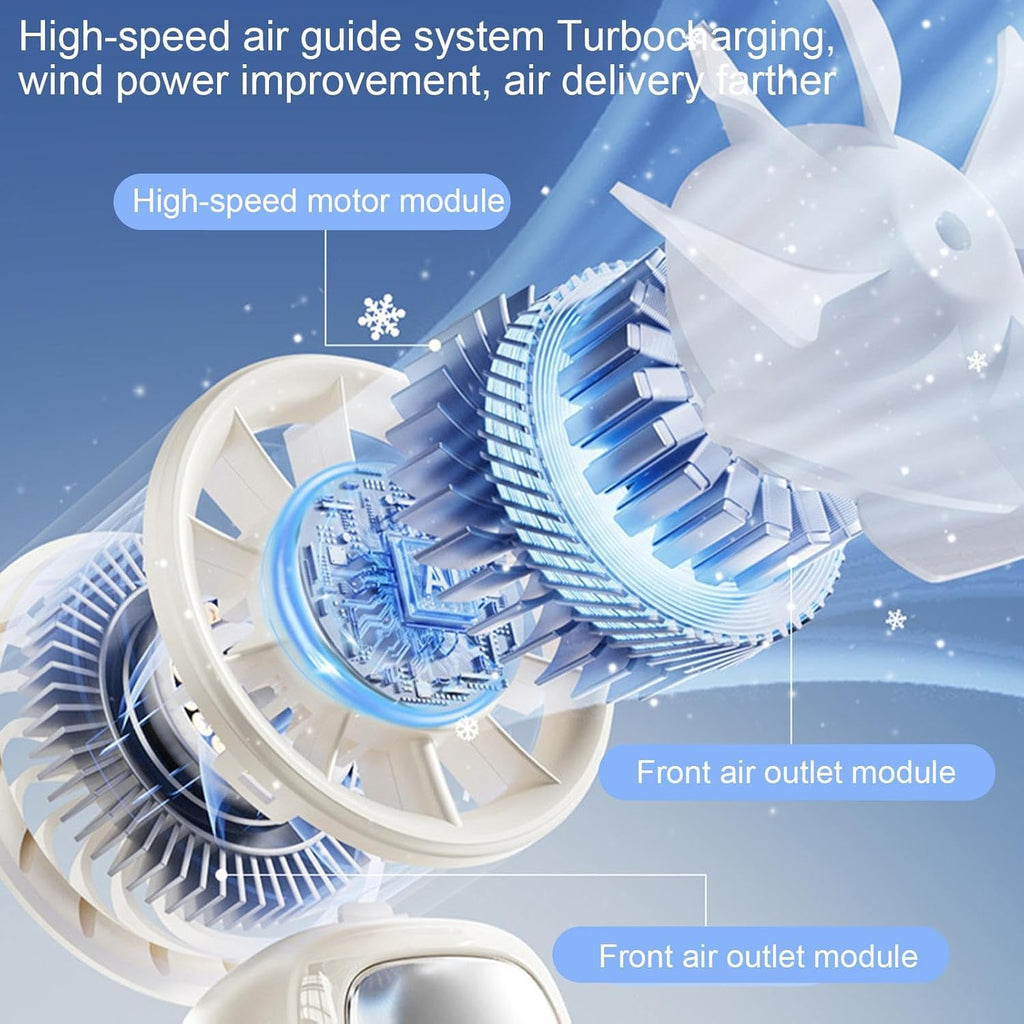 Ventilateur portable pliable à main avec affichage LED 100 vitesses