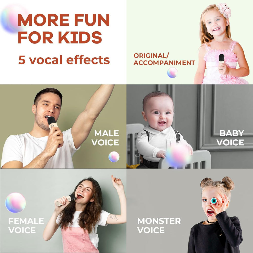 Skanto | Mini machine à karaoké portable avec haut-parleur Bluetooth et 2 microphones sans fil – Veylo
