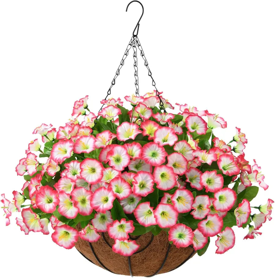 FloraVista - Plantes suspendues artificielles vivantes et panier de fleurs