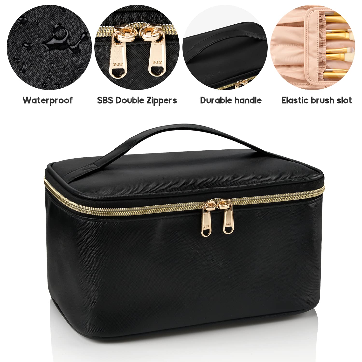 Skanto | Organisateur de maquillage pratique pour les voyages | Avec compartiments et séparateurs