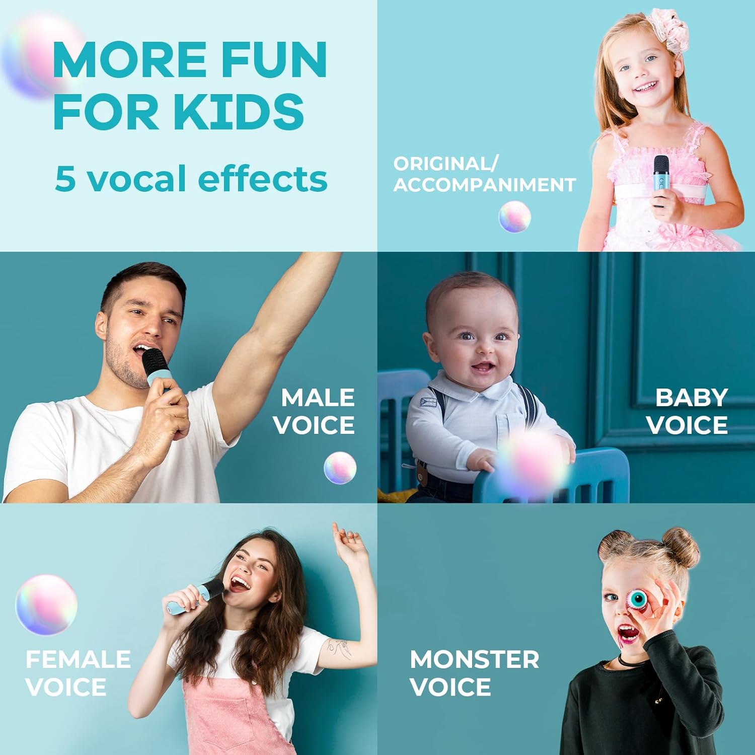 Skanto | Mini machine à karaoké portable avec haut-parleur Bluetooth et 2 microphones sans fil – Veylo
