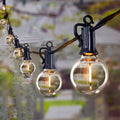 Skanto | Brightown 60Ft Guirlandes Lumineuses Extérieures - Lumières de Terrasse LED Globe G40 avec 32 Ampoules Résistantes aux Chocs