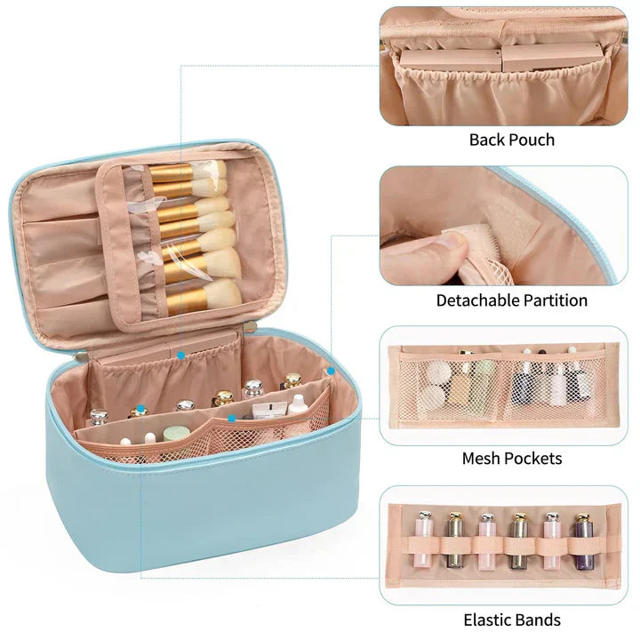 Skanto | Organisateur de maquillage pratique pour les voyages | Avec compartiments et séparateurs