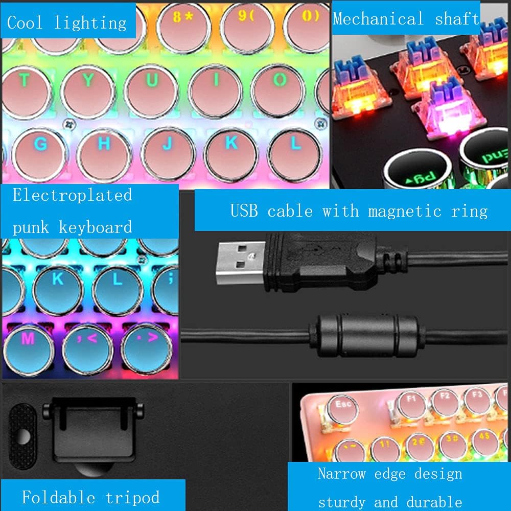 Clavier mécanique de jeu 87 touches avec rétroéclairage RGB et interrupteurs bleus
