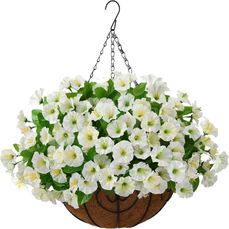 FloraVista - Plantes suspendues artificielles vivantes et panier de fleurs