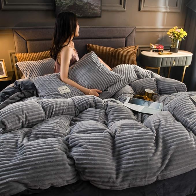 Restavia™ | Housse de couette en polaire corail ultra douce (Incl. 4 taies d'oreiller)