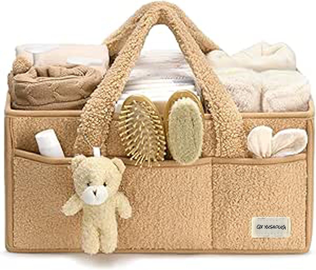 Organisateur de Caddy pour Bébés – Panier de rangement en Sherpa avec compartiments – Elvoria
