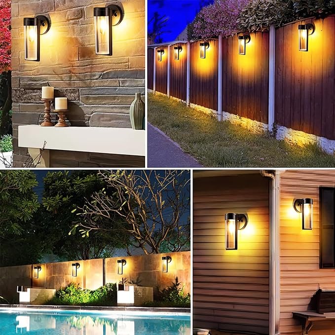 Lampe murale solaire extérieure avec lumière LED visible