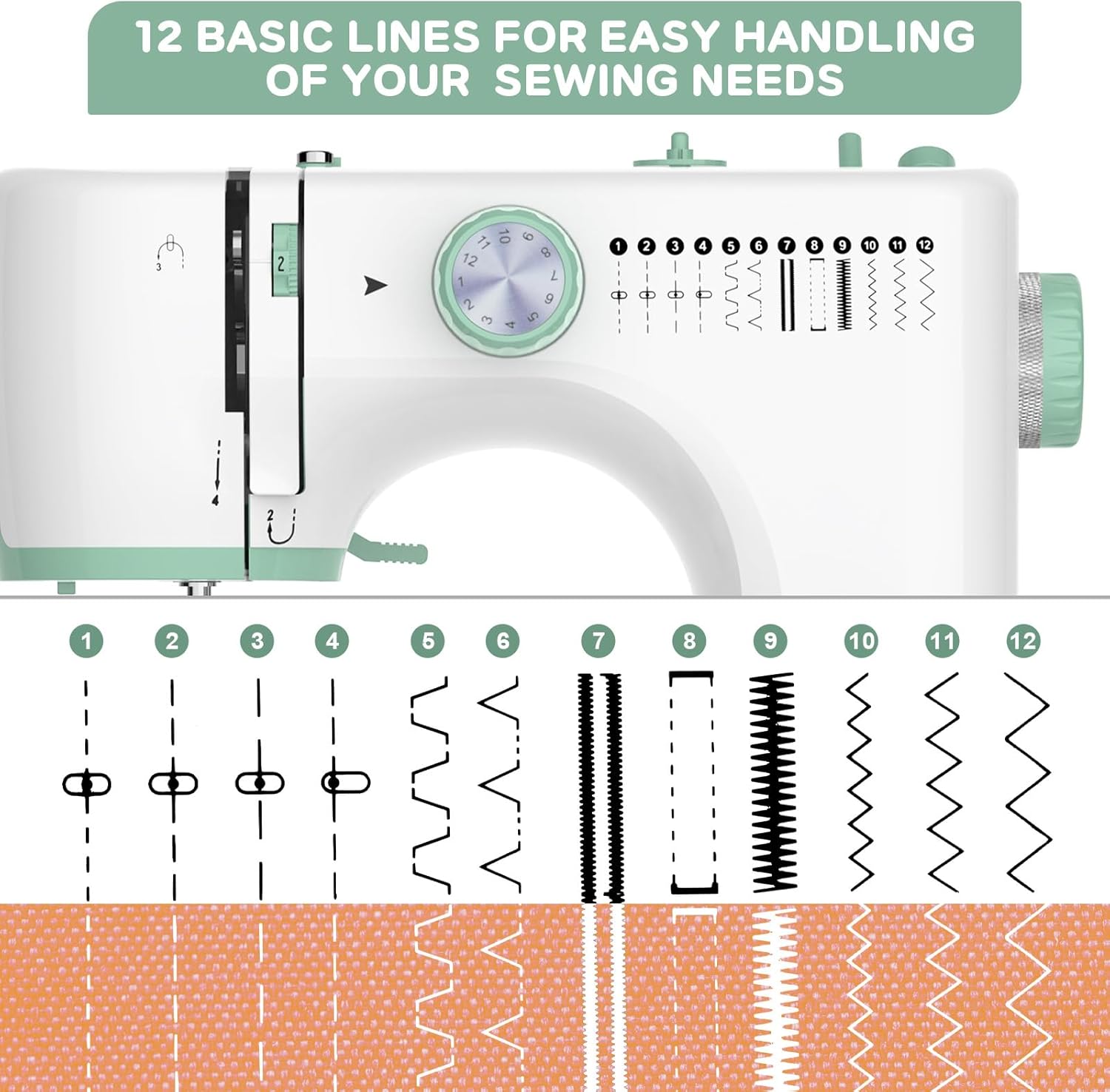 Machine à coudre portable avec 12 points et table de travail – StitchPro
