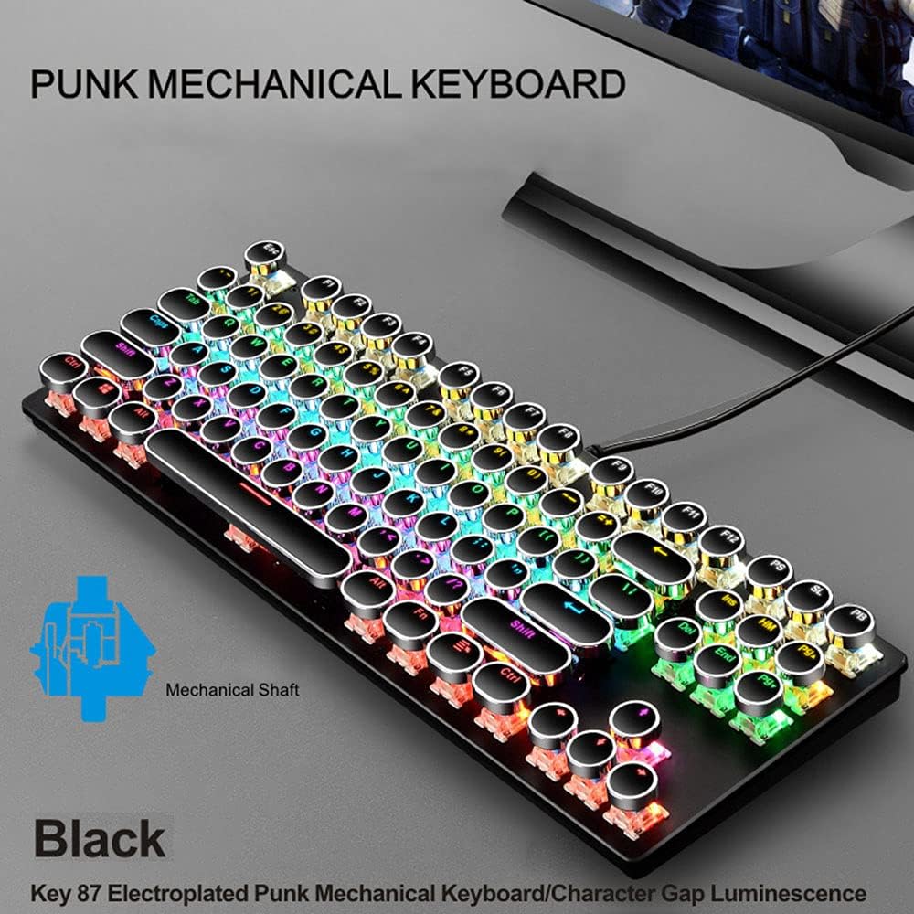 Clavier mécanique de jeu 87 touches avec rétroéclairage RGB et interrupteurs bleus