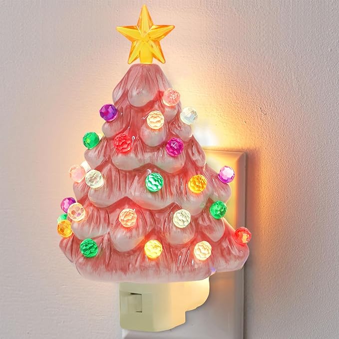 TreeLight - Lampe de nuit en céramique en forme de sapin de Noël à brancher
