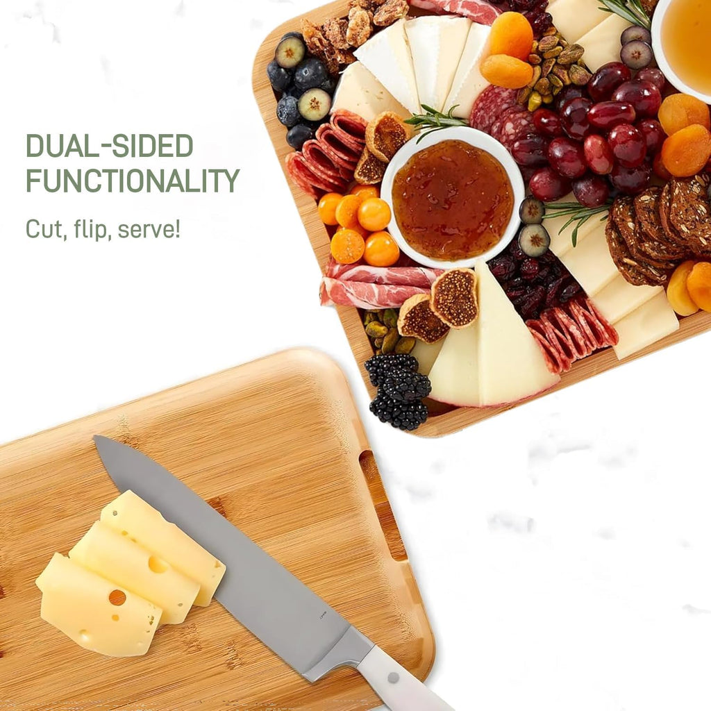 Plateau de service en bambou pour charcuterie avec couvercle – Savorya