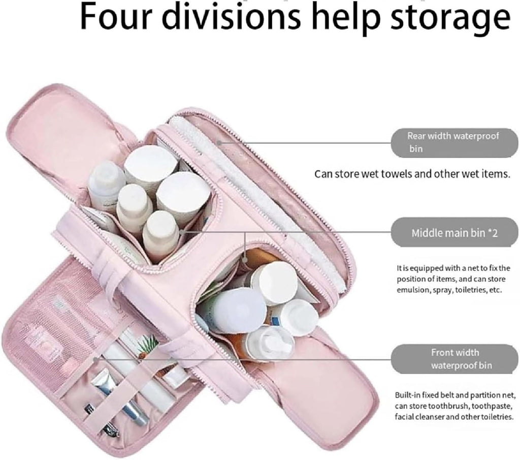 Trousse de maquillage de voyage – Grand sac imperméable pour cosmétiques et organisateur de maquillage (4-en-1) – Selvane