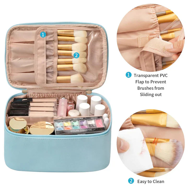 Skanto | Organisateur de maquillage pratique pour les voyages | Avec compartiments et séparateurs