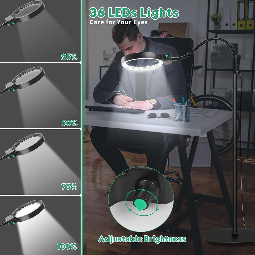Skanto | Loupe à plein cadre avec lumière LED – Aide à la lecture mains libres pour livres, artisanat et loisirs