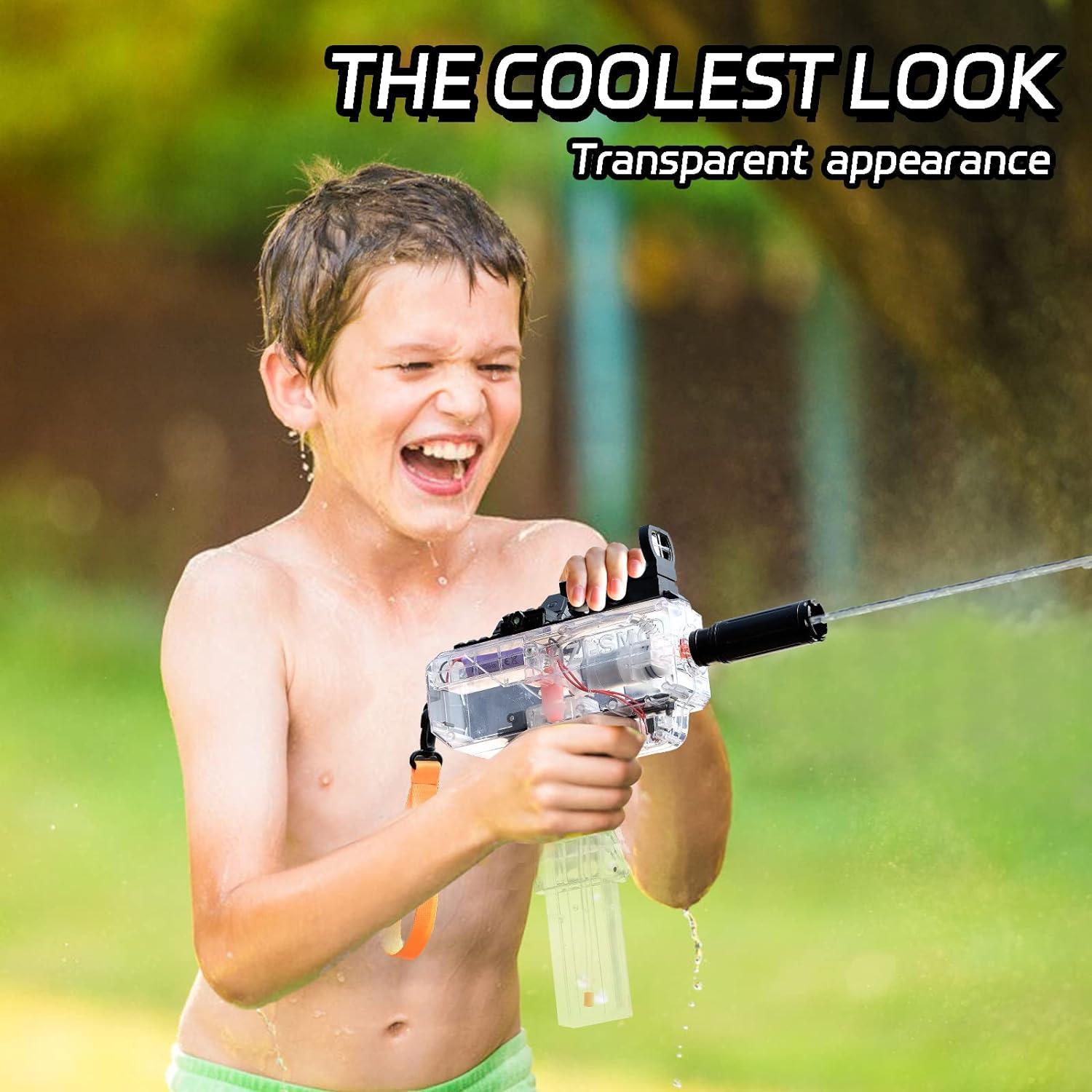 Pistolet à Eau Automatique Transparent UZI Haute Vitesse