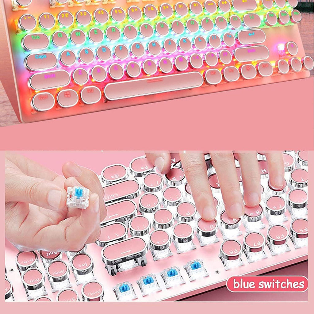 Clavier mécanique de jeu 87 touches avec rétroéclairage RGB et interrupteurs bleus