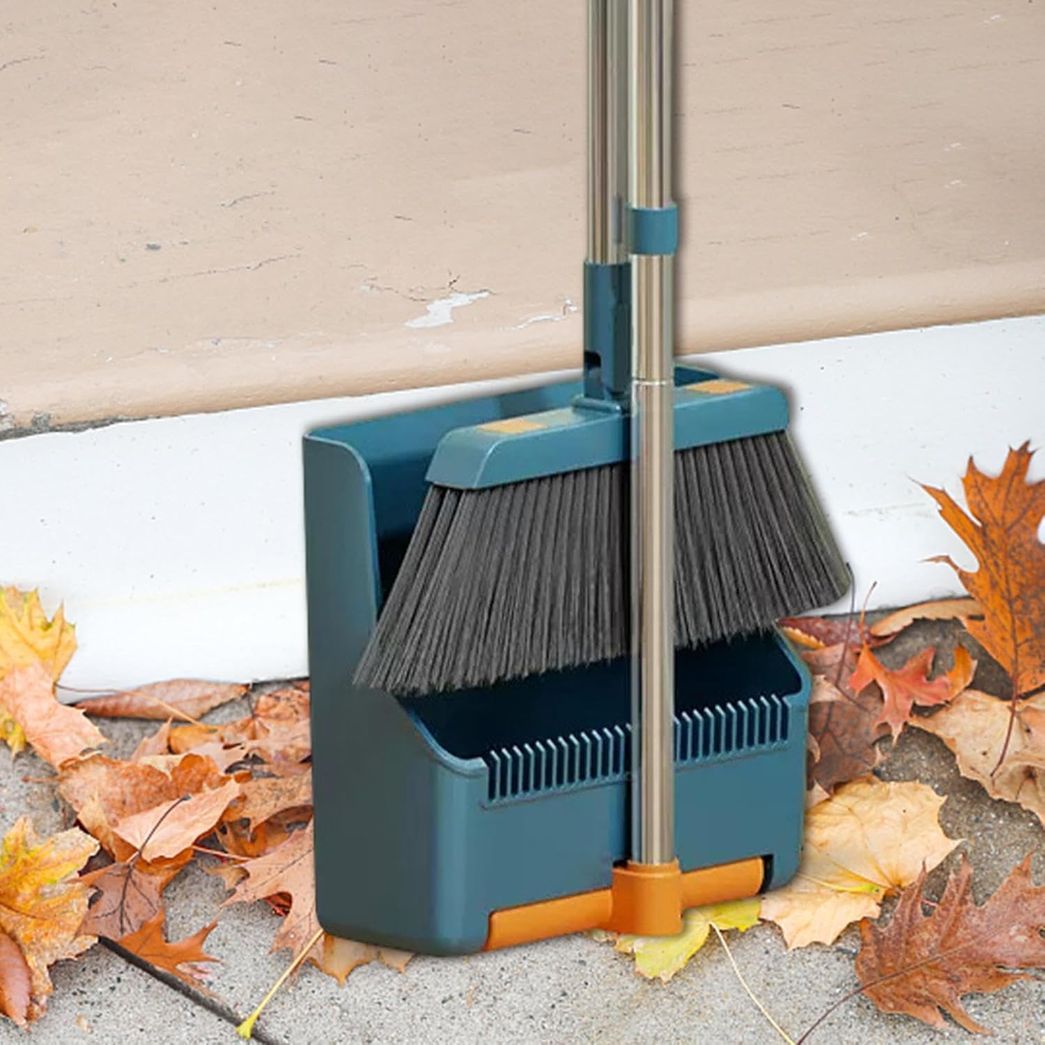 Grand ensemble de balai et de pelle à poussière – long manche avec tête de balai rotative à 180° – Clavira